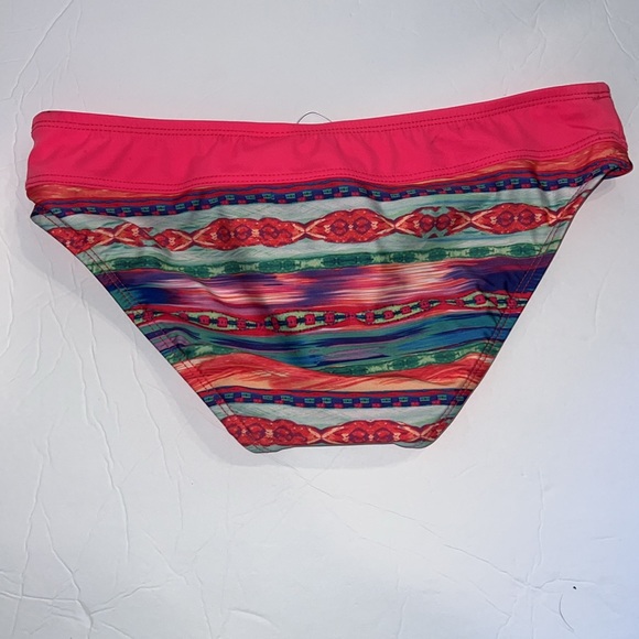 Title Nine Swimsuit Womens XS Bikini Bottoms Pink Blue Striped Aztec NWT - Picture 6 of 8